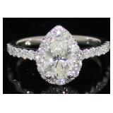 14kt Gold Pear Cut 1.52 ct Diamond Ring