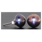 Genuine 8 mm Tahitian Freshwater Pearl Earrings