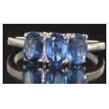 Natural 1.54 ct Kyanite Past Present Future Ring