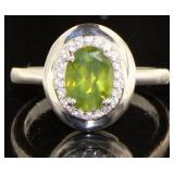 Genuine Oval 1.33 ct Green Tourmaline Ring