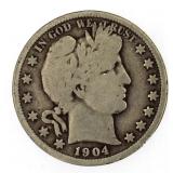 1904 Barber Silver Half Dollar