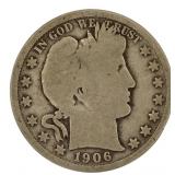 1906 Barber Silver Half Dollar