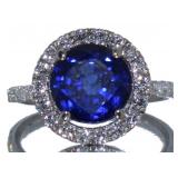 14k Gold 4.67 ct Sapphire & Diamond Ring