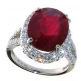 14kt Gold 10.32 ct Ruby & Diamond Ring