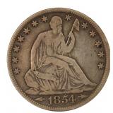 1854-O Seated Liberty Silver Half Dollar