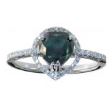 14kt Gold 2.24 ct Green Pear Cut Diamond Ring