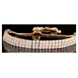 Rose Gold 5.00 ct White Topaz Bolo Bracelet