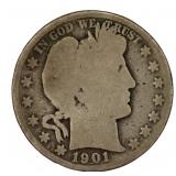 1901-O Barber Silver Half Dollar