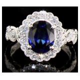 14kt Gold 2.90 ct Oval Sapphire & Diamond Ring