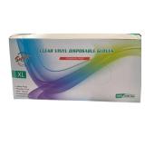 XL 100 Count Clear Vinyl Disposable Gloves