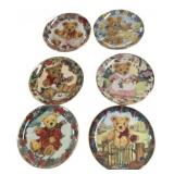 (6) Franklin Mint Teddy Bear Plates