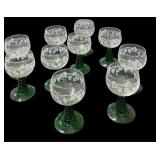 (10) Green Stem Glasses