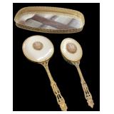 Cameo 24k Gold Plated Brush & Mirror Set