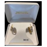 18K Gold Over Brass Diamond Accent Earrings