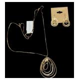 Talbots Goldtone Necklace & Earrings