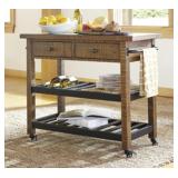 Ashley D300-466 Rustic Kitchen Cart