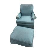 Blue Estate Chair & Ottoman