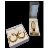 Massini Bracelet Watch & Goldtone Earrings