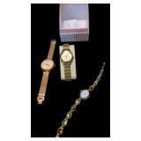 Estate Nine West, Rhinestone & Goldtone Watches