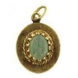 14kt Gold Antique Natural Jade Pendant