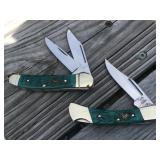 Hen & Rooster green bone knife set