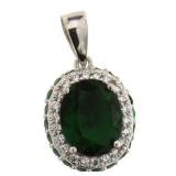 Stunning Oval 4.10 ct Emerald Designer Pendant