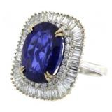 18kt Gold 10.37 ct Sapphire & Diamond Ring