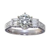 18kt Gold 1.57 ct Round Diamond RIng