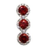 Past-Present-Future 2.50 ct Ruby Designer Pendant