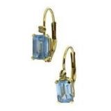 14kt Gold Natural Blue Topaz & Diamond Earrings