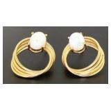 14kt Gold Opal Designer Earrings
