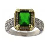 Emerald Cut 3.66 ct Emerald Pave