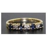 10kt Gold Natural Sapphire & Diamond Ring