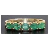 14kt Gold Natural Emerald Anniversary Ring