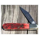 Hen & Rooster red bone Barlow pocket knife