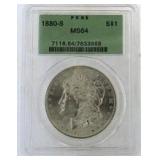 1880-S MS64 Morgan Silver Dollar *OGH