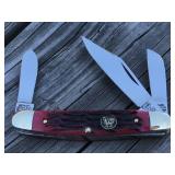 Hen & Rooster red bone stockman pocket knife