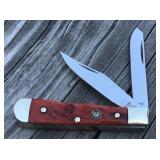 Hen & Rooster red bone tiny trapper pocket knife