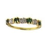 10kt Gold Natural Emerald & Diamond Ring