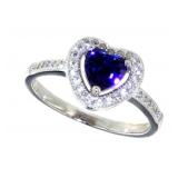 Beautiful Sapphire Heart Solitaire Ring
