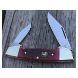 Hen & Rooster large red bone pocket knife