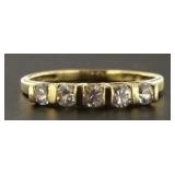 10kt Gold White Topaz 1/2 ct Anniversary Ring