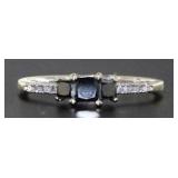 10kt Gold Natural Black & White Diamond Ring