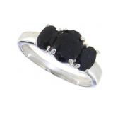 Genuine Sapphire Past-Present -Future Ring