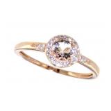 Round Morganite Solitaire Ring