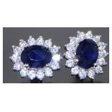 Stunning 4.00 ct Sapphire Designer Earrings