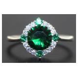 Gorgeous Round 2.33 ct Emerald Designer Ring