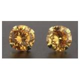 14kt Gold Brilliant 3.00 ct Champagne Stud Earring