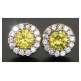 Brilliant 2.50 ct Canary Yellow Solitaire Earrings