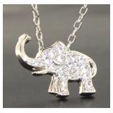 White Topaz Elephant Pendant